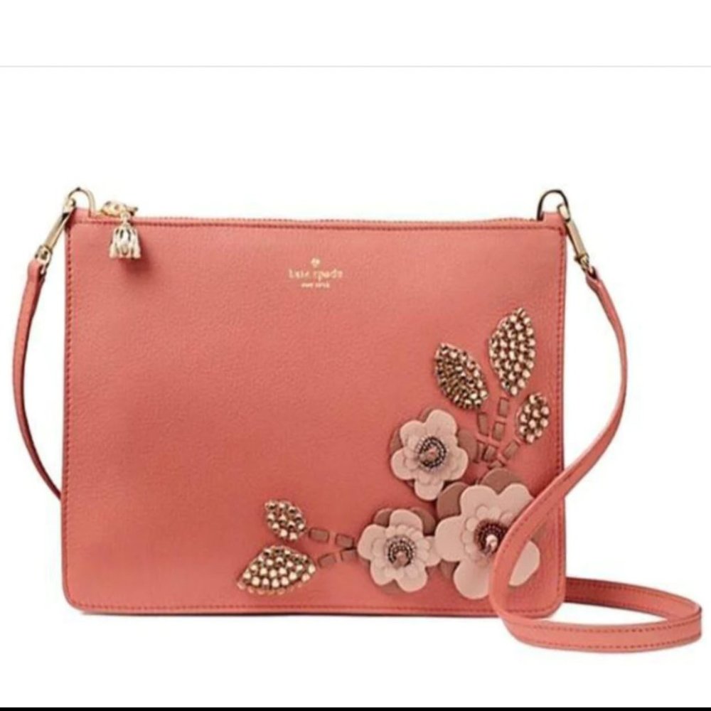 kate spade on purpose pink leather crossbody bag purse nwot